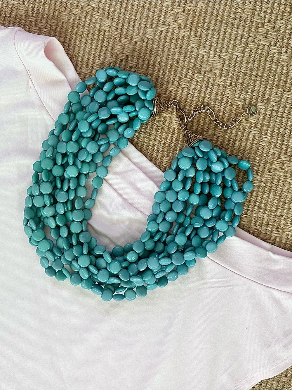Turquoise 12-Strand Beaded Statement Necklace